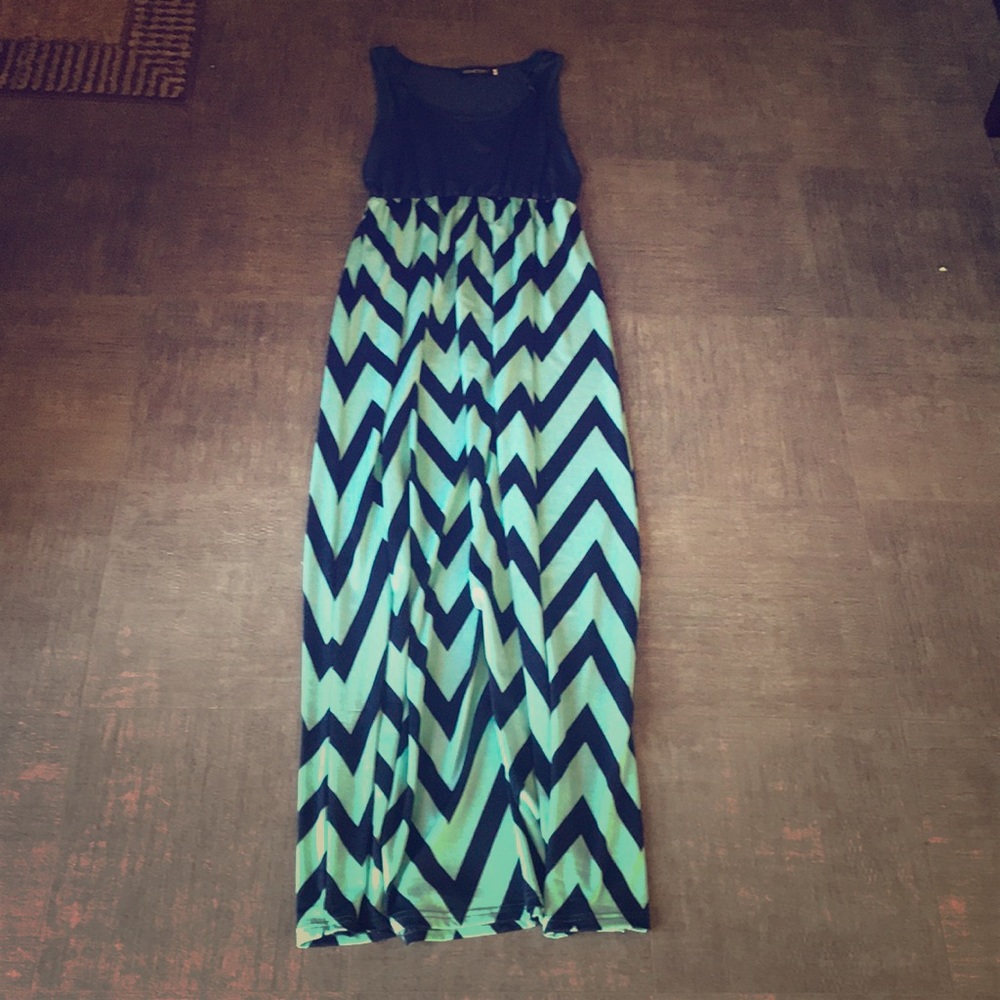 Blue chevron dress